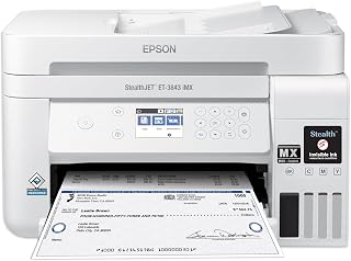 VersaCheck Stealth-MICR ET-3843 iMX All-in-One MICR & Invisible Ink Printer and Security Paper Bundle