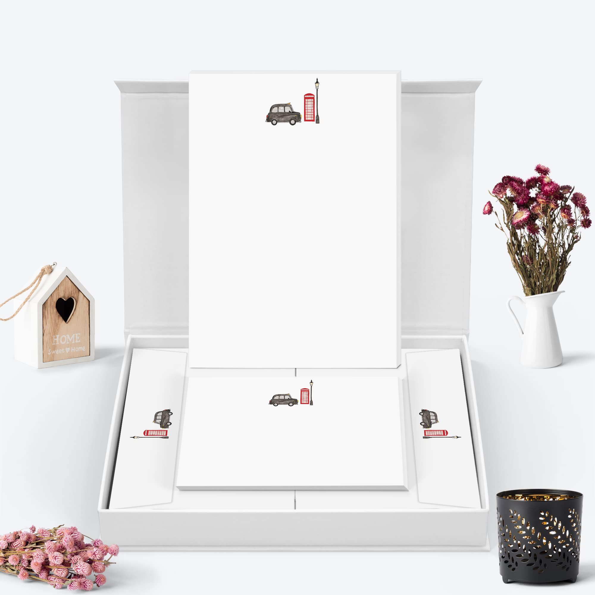 Me Loovely London Icon Letter Writing Paper Notecard and Envelopes Set Stationery Supplies for School Home & Office | (20 Letters, 10 Cards & 30 Envelopes with Gift Box) โ image 1