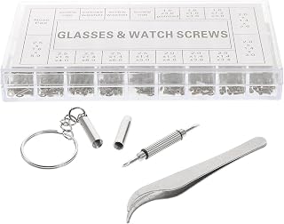Eyeglass Repair Kit with Screwdriver and Screws, 1000 Pieces