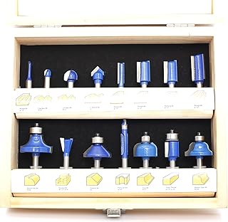Router Bits Set 1/4 Inch Shank 15 Pieces - Professional Router Bits 1/4 Shank - Tungsten Carbide Tipped Router Bits - Router Bit Set for Woodworking