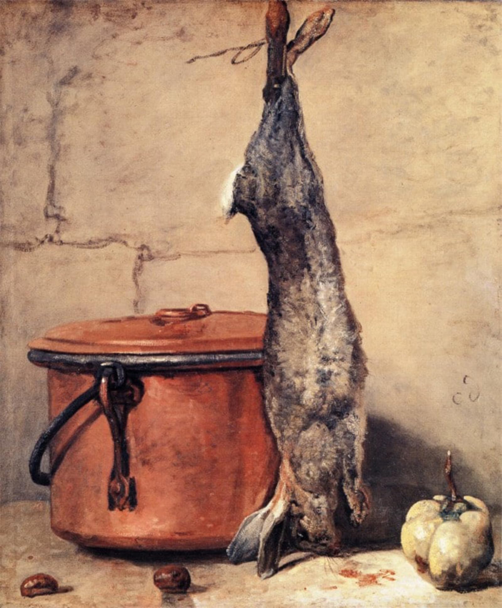 SERENDIPITP Retro Picture Poster Wall Art Pictures Painting Copper Cauldron and Quince by Jean-baptiste-simeon Chardin Wall Art Canvas Print for Wall Decor 60x90cm