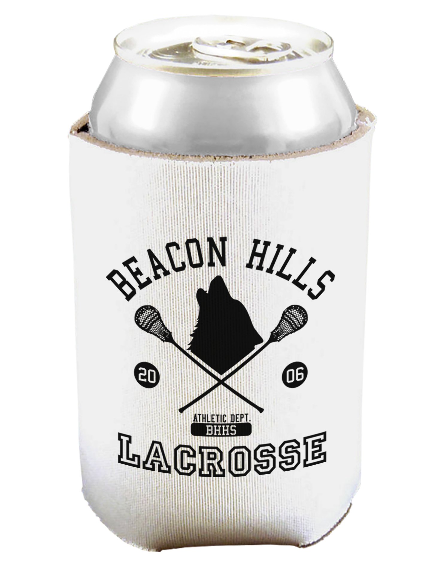 Beacon Hills Lacrosse Wolf Can and Bottle Insulator Cooler - White 2 PACK