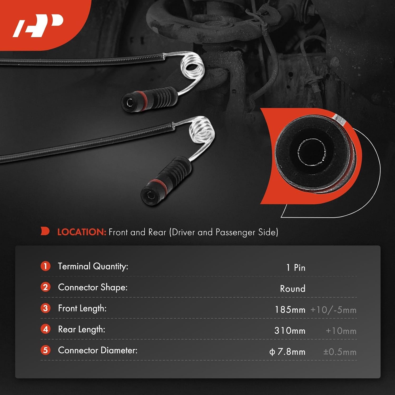 A-Premium Front and Rear Disc Brake Pad Wear Sensors Compatible with Mercedes-Benz ML320 1998-2003, ML350, ML430, ML500, 4-PC Set