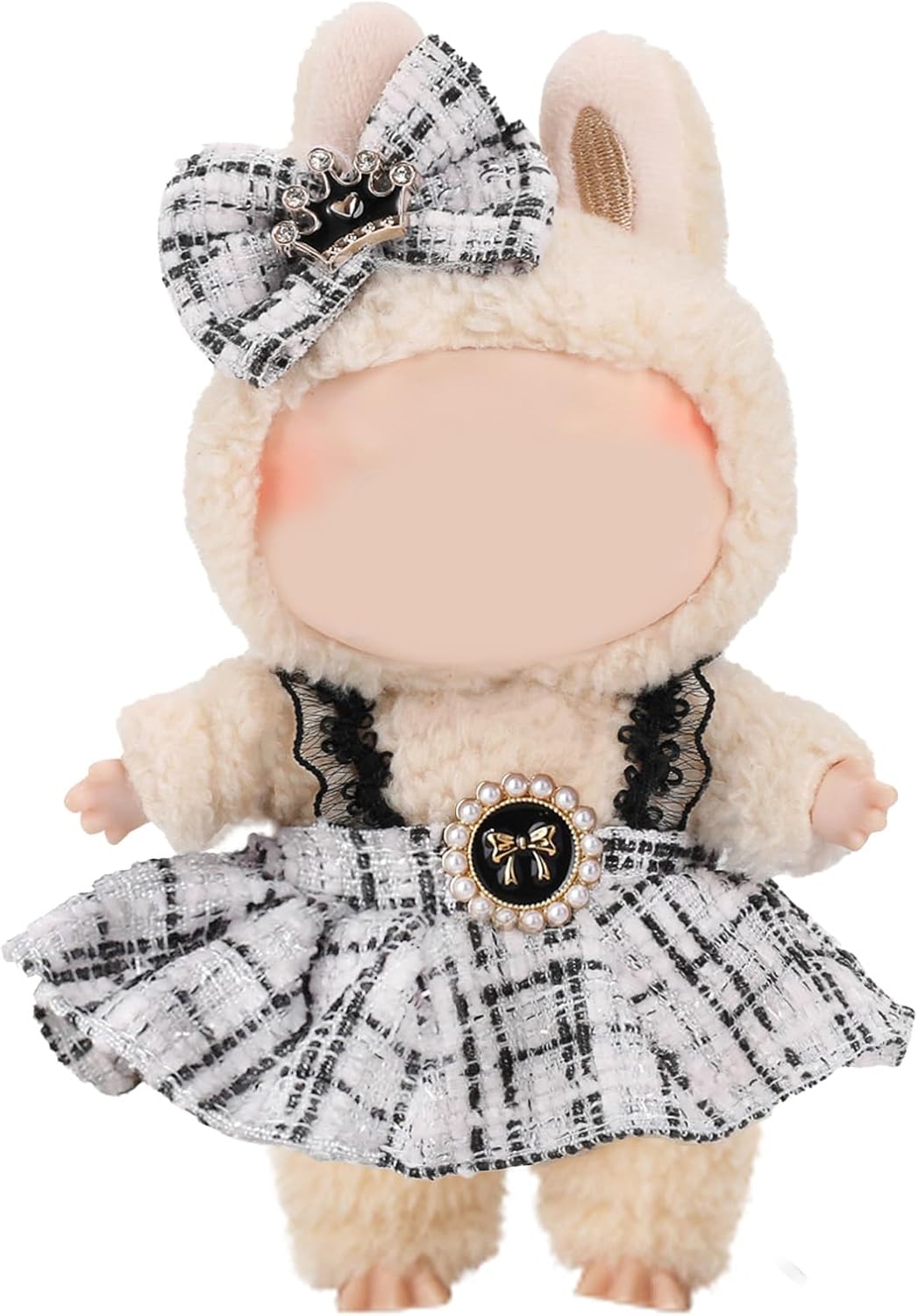 Clothes for 17cm Doll, 2 PCS Cute Chic Style Hair Clip & Dress Set, Dress up Outfit Exquisite Accessories for Dolls