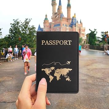 2 Pcs Passport Holder,UK Passport Cover,PU Leather Passport Case Organiser | Passport Wallet for Ticket Card,Business Cards, Credit Card,Boarding Passes,Travel Wallet Case for Men Women,White+Black
