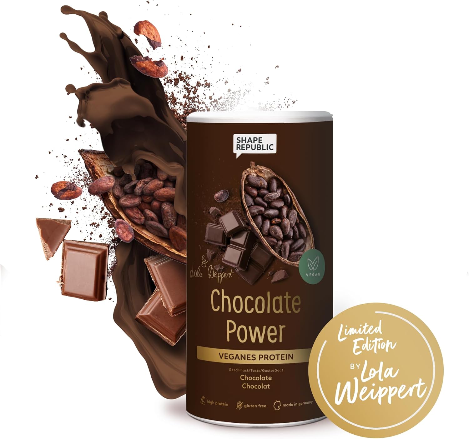 3K proteïnepoeder veganistisch chocolade – eiwitpoeder voor duurzame spieropbouw – met vitamine B12