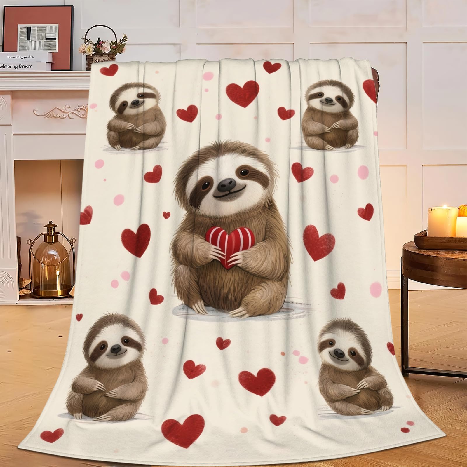 Sloth Blanket, Soft Plush Fleece Animal Throw Blanket - Cozy Warm Stuffed Blankets Bedding Sloth Gifts for Women Girls Kids Adults 50"X60" — image 1