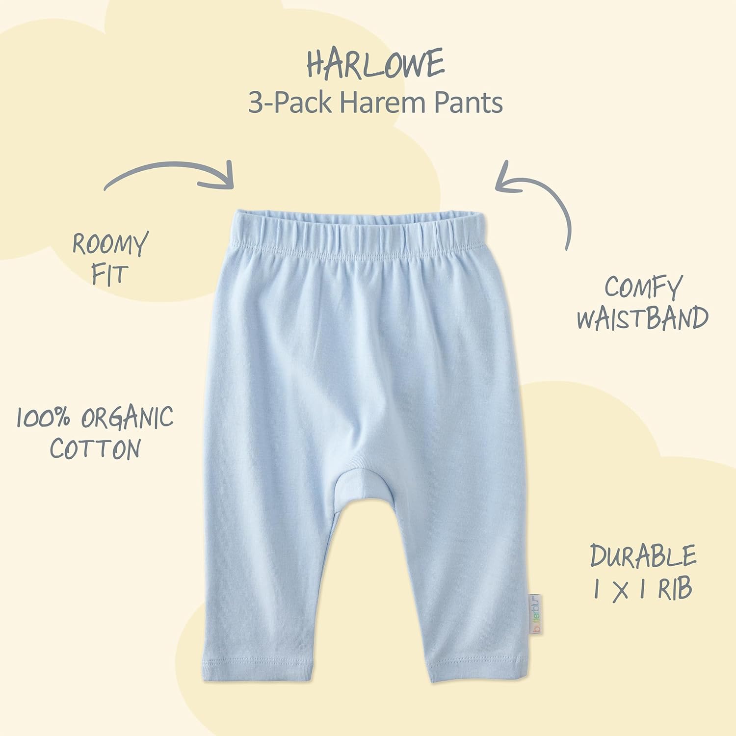 Unisex-Baby Harlowe 3-Pack Pants​ 100% Organic Cotton for Baby Boys & Girls - Image 2