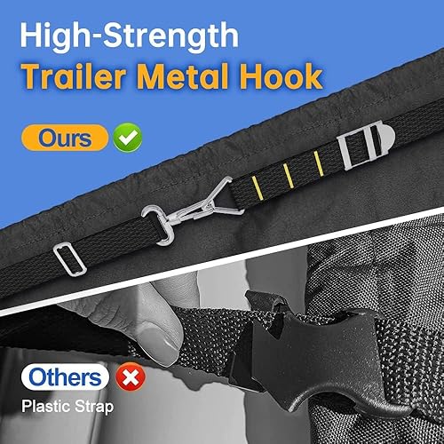 Miniatura 3 de Cubierta de lancha de grado marino 900D resistente a la decoloración y al desgarro, resistente al agua y a prueba de rayos UV, accesorios de metal