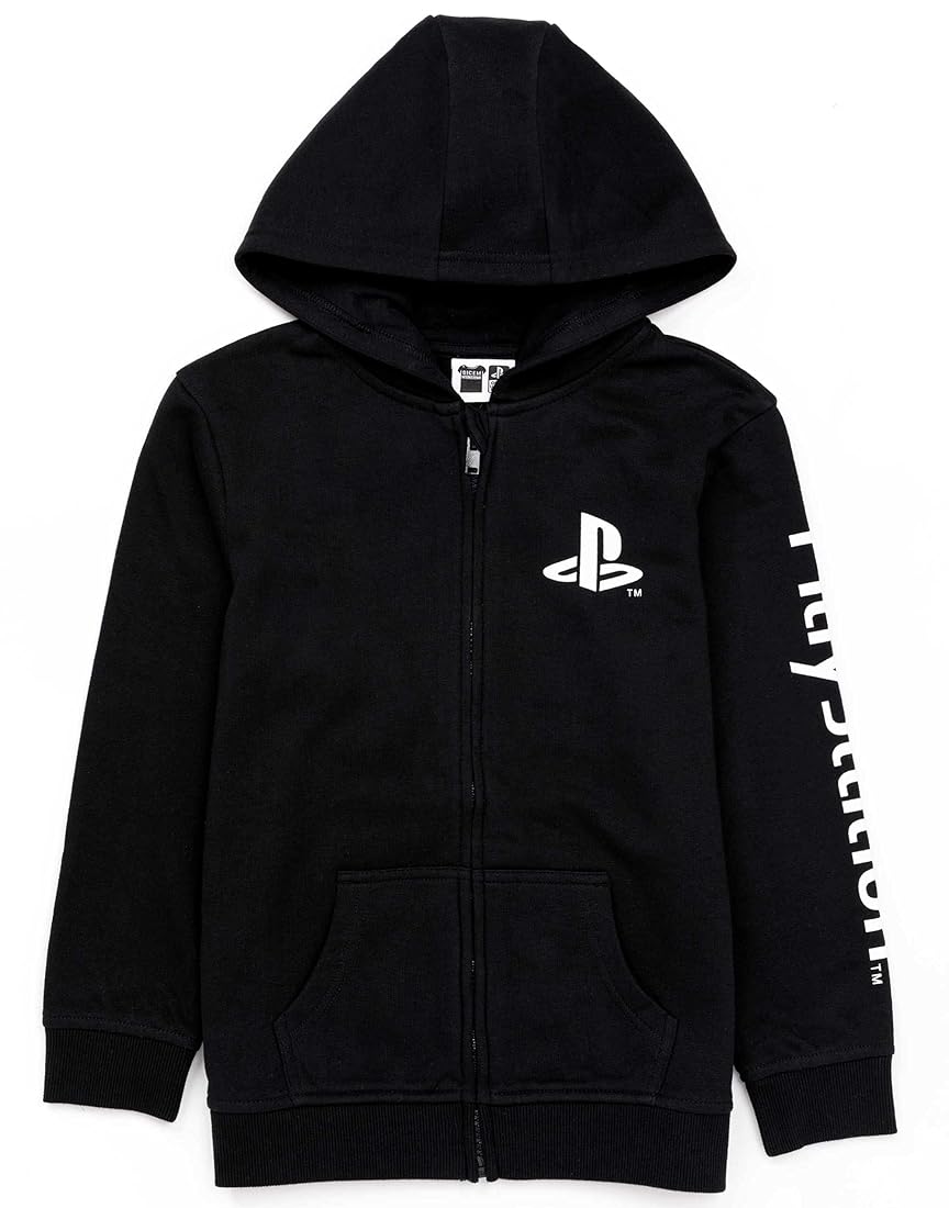 PlayStation ジップアップスウェット 黒 Buy PlayStation Kids Hoodie Zip Up | Boys Girls Games Logo