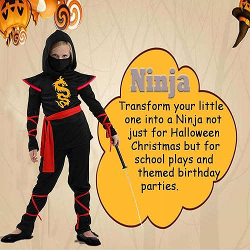 Miniatura 3 de Kids Ninja Costumes Halloween Ninja Costume Set Luxury Ninjas Suits for Halloween Cosplay Dress up
