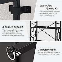 Vista 5 de HOMISSUE Estantería alta, estantería industrial con marco de metal y estantes abiertos, estanterías y estanterías de metal de 6 niveles, estantería