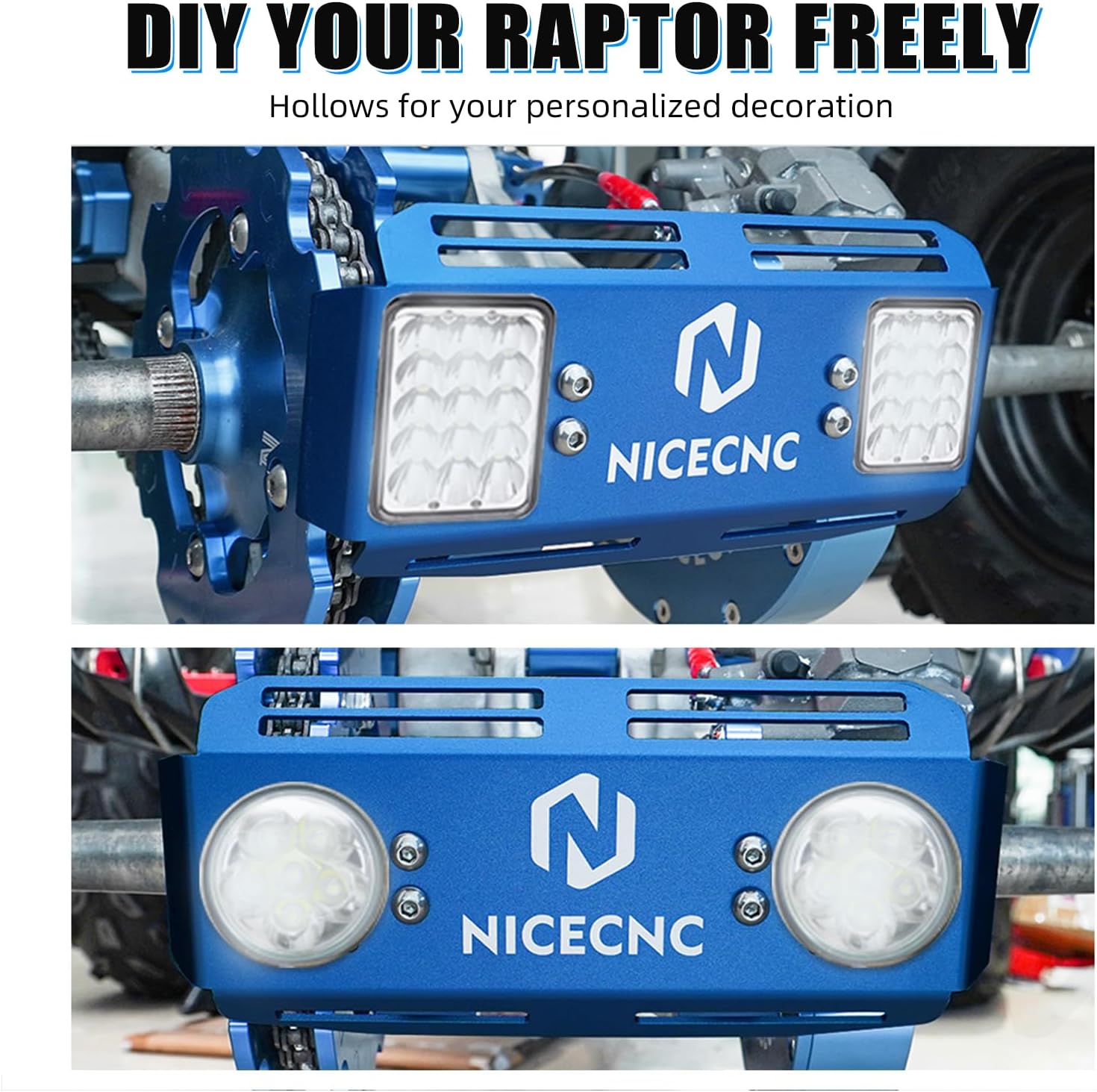 NICECNC Sprocket Guard, Rear Bumper Bash Cover Compatible with Yamaha Raptor 700 2006-2011, 2013-2026, 700R 2012 2016-2026