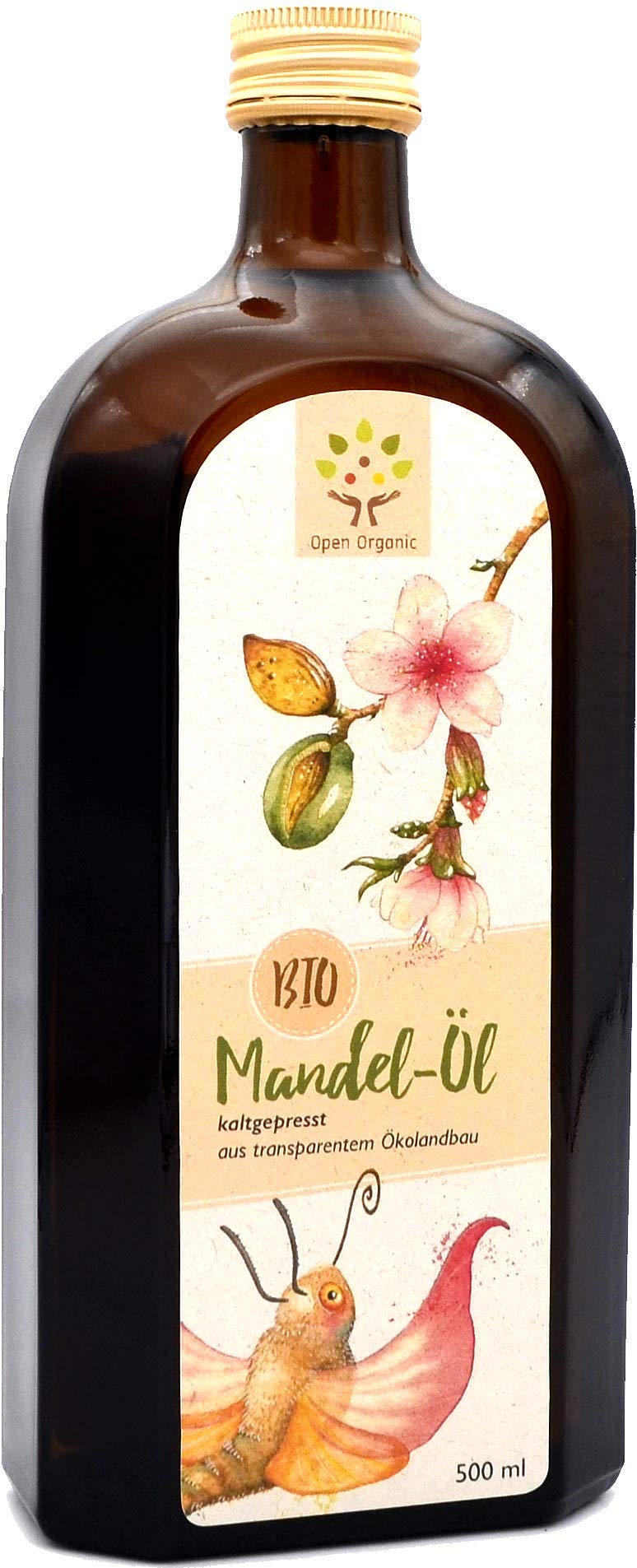 Bio-Mandelöl 500ml, kaltgepresst im Schwarzwald aus spanischen Süßmandeln aus regenerativer Landwirtschaft