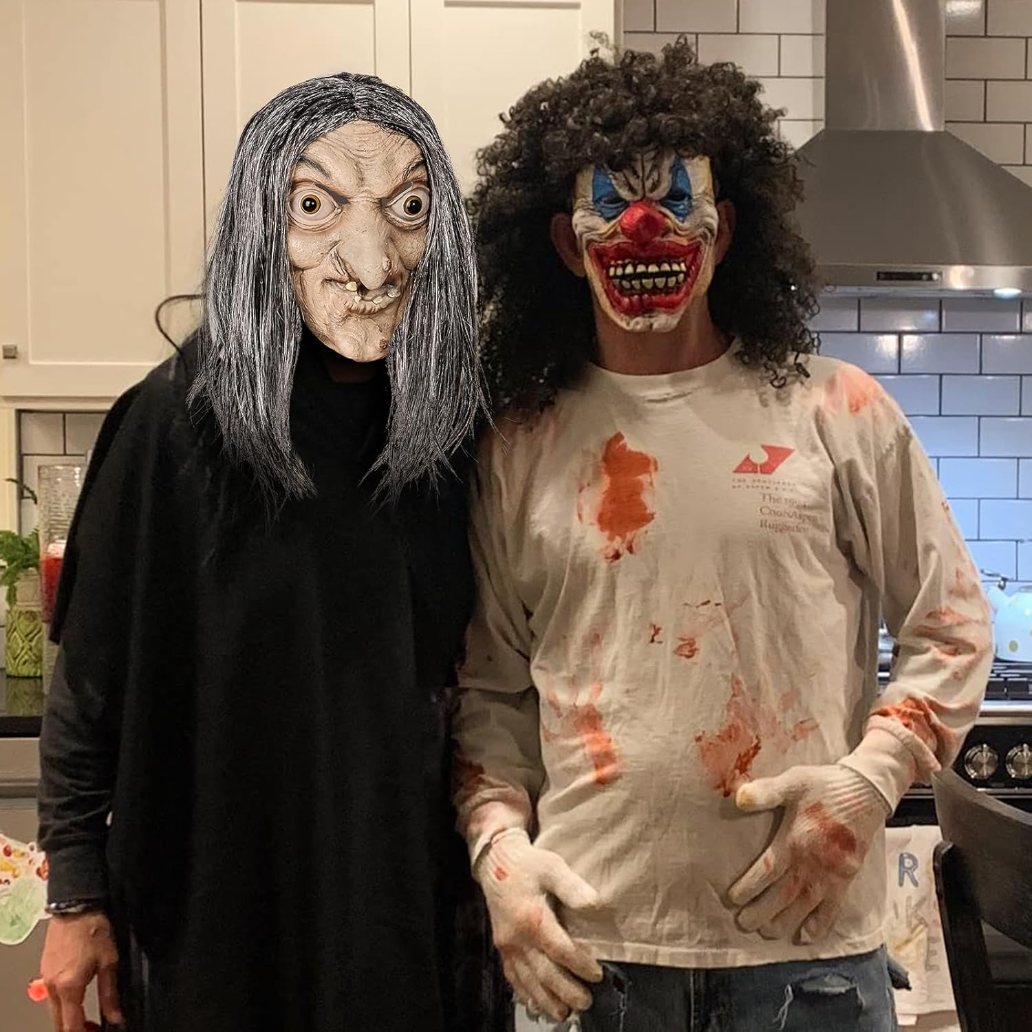 Halloween Scary Witch Mask, Realistic Cosplay Costume Mask, Novelty Old Man Witch for Halloween Costumes