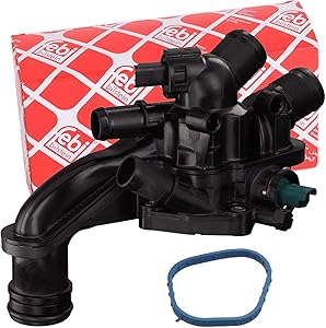 febi bilstein 103197 Thermostat with Housing, Gasket and Thermal Switch, 1 Unit