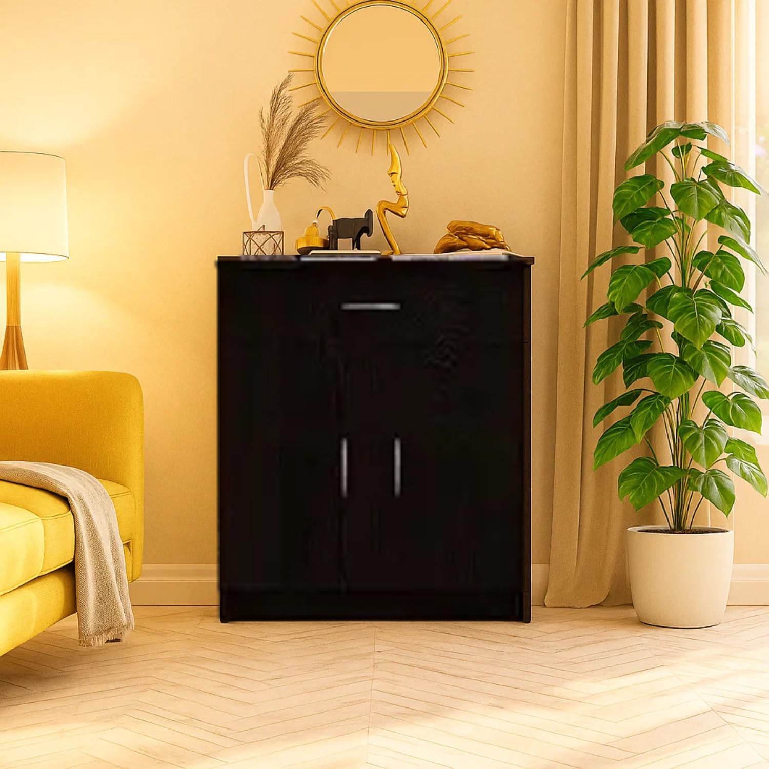 SIVOM Cabin Multipurpose Storage Unit/Engineered Wood Free Standing Cabinet (Finish Color - Dark Wenge, Knock Down)