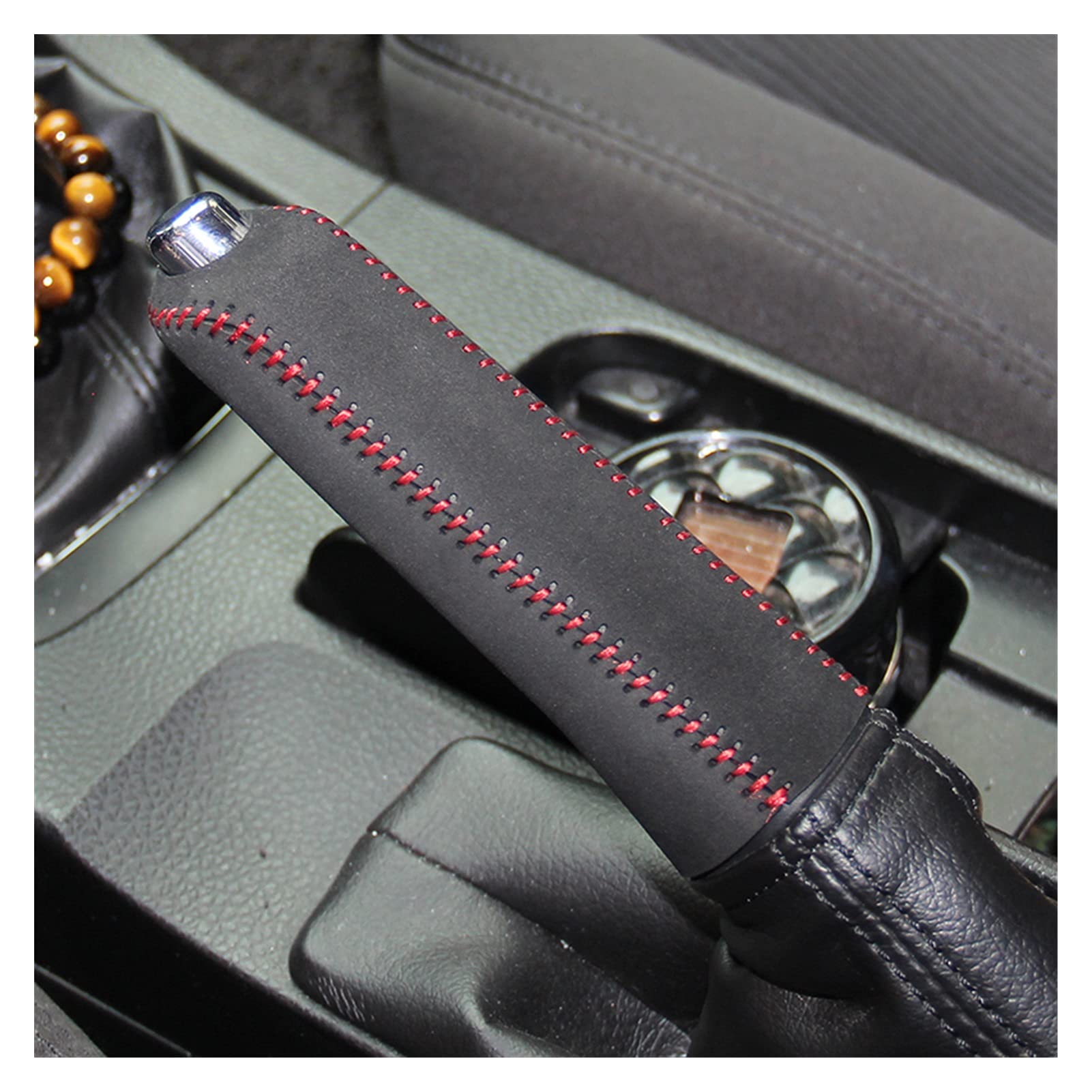 Handbremshebel HüLle,Handbremsgriff Auto Handbremsabdeckungen Top Layer Leather Fall fit verwendung für Suzuki Kizashi Handbremsgriffe Abdeckung Auto Echtes Leder Handbremse