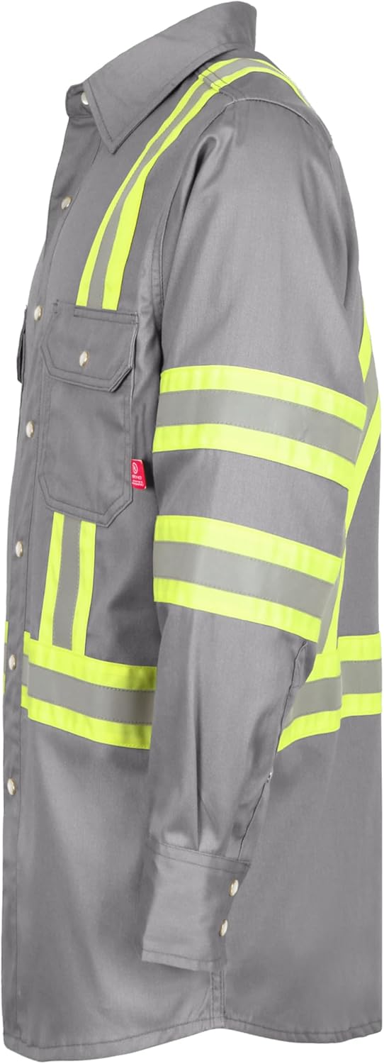 TICOMELA FR Shirts for Men High Visibility/Hi Vis Flame Resistant/Fire Retardant Shirt 6.5oz Men's Welding Shirts - Image 2