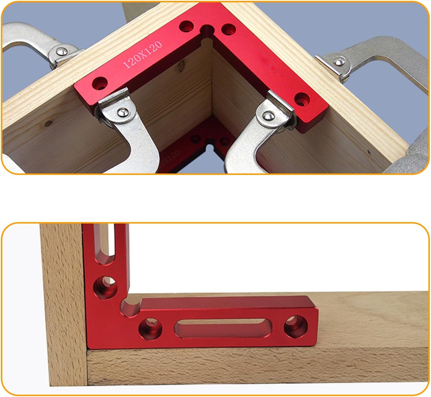 2Pcs 4.7 x 4.7in Positioning Squares – 90 Degree Aluminum 6061 Clamping Squares with Anodized Surface for Precise Woodworking and DIY Projects (Solid)