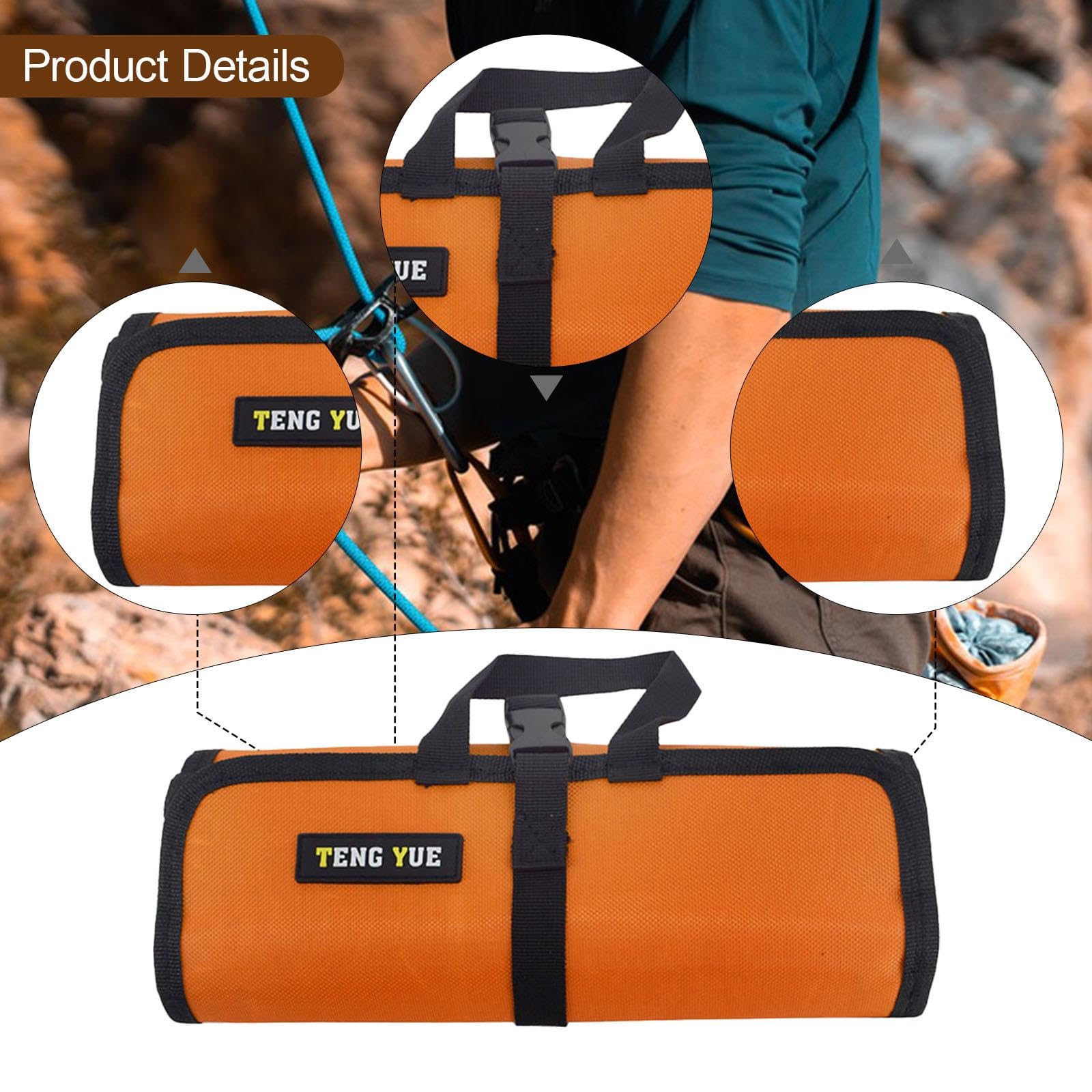 LOVIVER Borsa da Arrampicata con rinvio, Borsa portaoggetti sospesa, Porta Attrezzi da Arrampicata, da Viaggio, Orangina