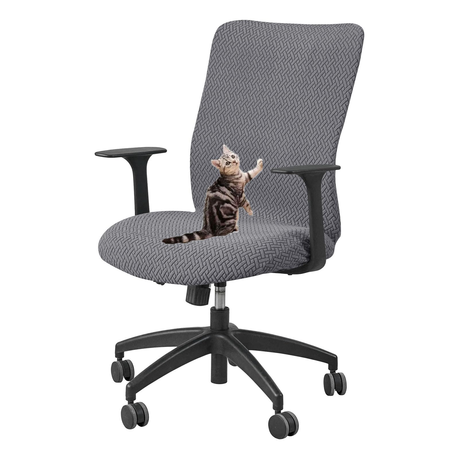 HACLEN Stretch Computer Chair Cover, Anti-Scratch Spandex Office Chair Slipcover, Durable Desk Chair Protector for Executive & Rotating Chairs (dark gray,one size)