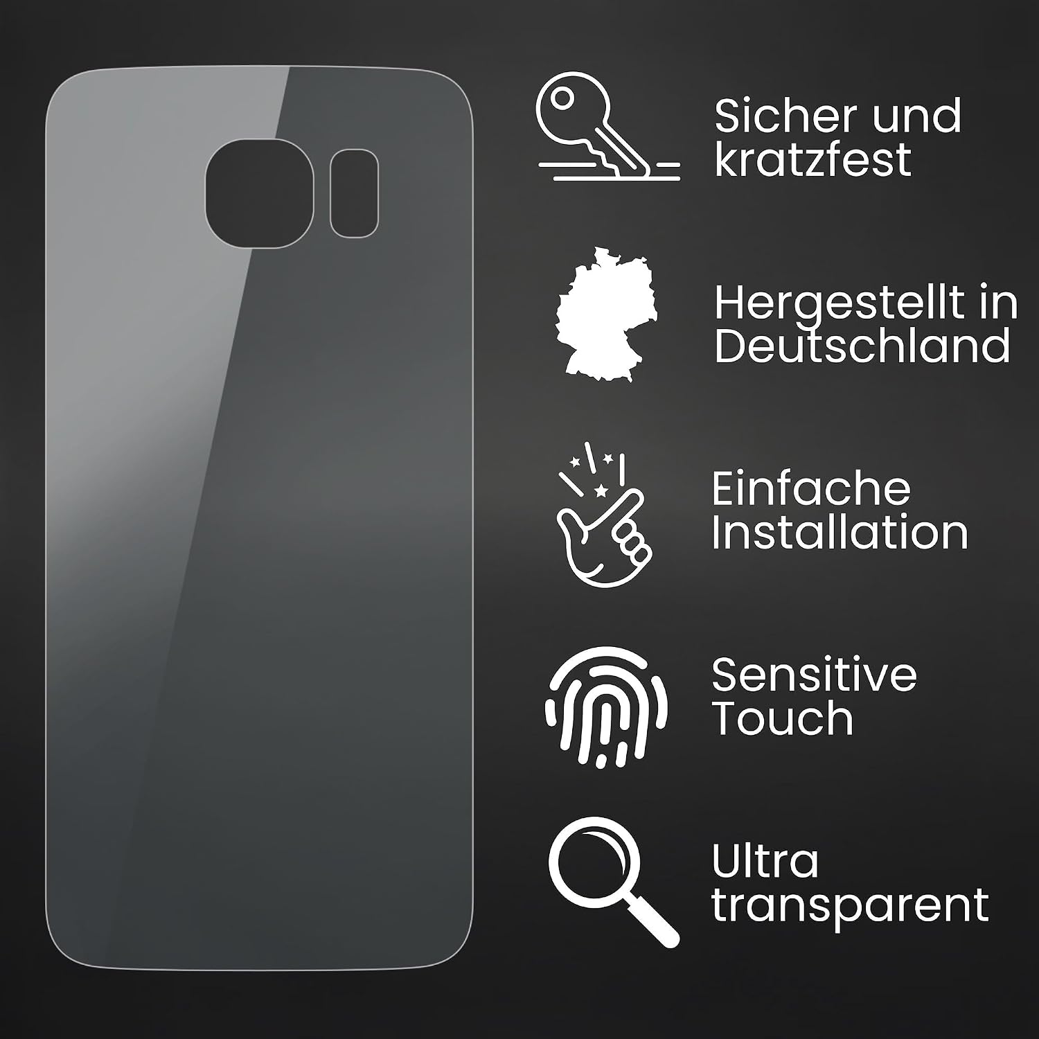 Bruni Screen Protector compatible with Samsung Galaxy S6 Protector Film, crystal clear Protective Film (Set of 2)