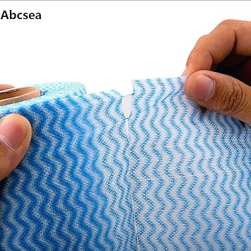 2 Wipes on Roll Kitchen Wipes Cleaning Cloth Washable Microfibre Cleaning Cloth (Red and Blue)