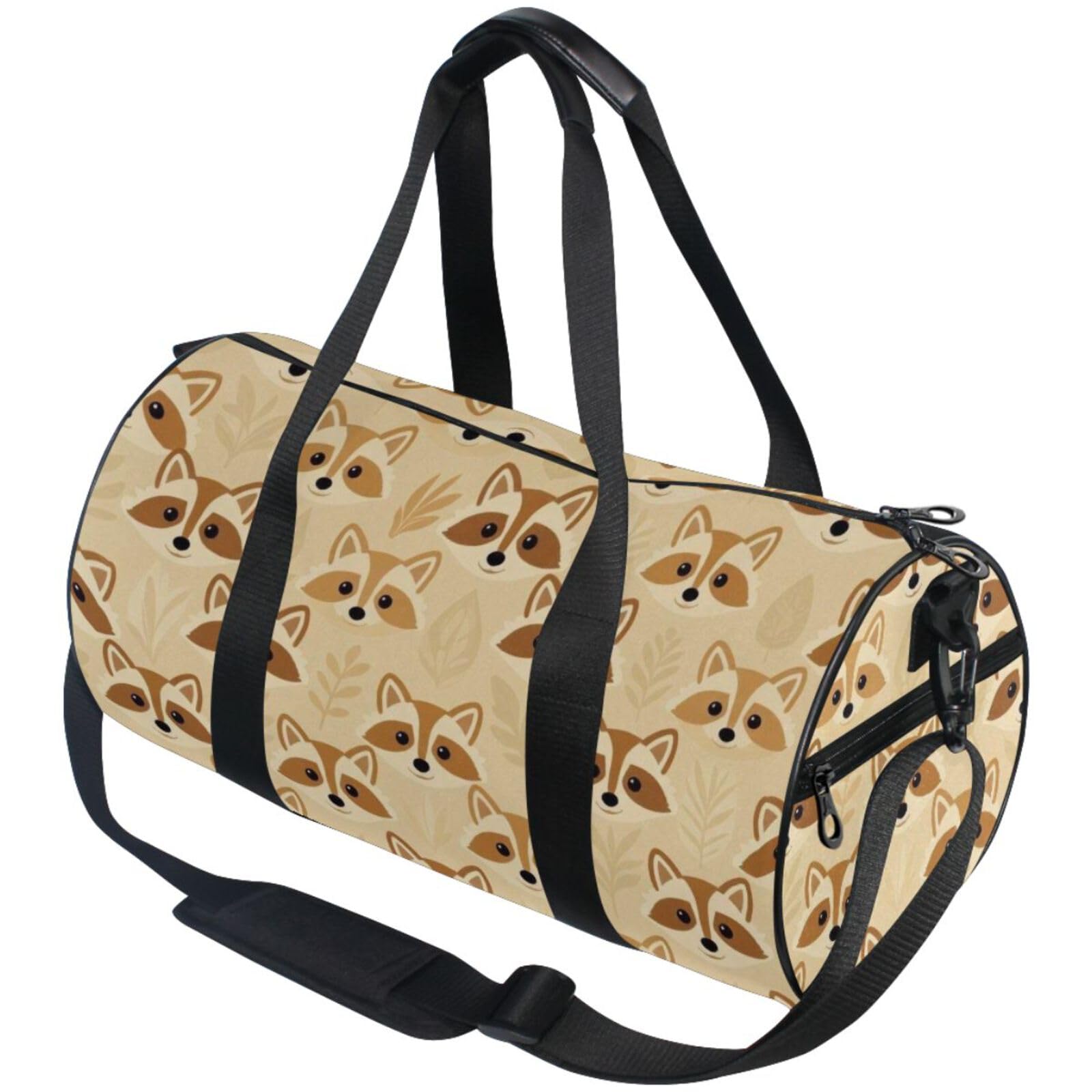 Bolsa deportiva de gimnasio con asas regulables y estampado original marrón 7