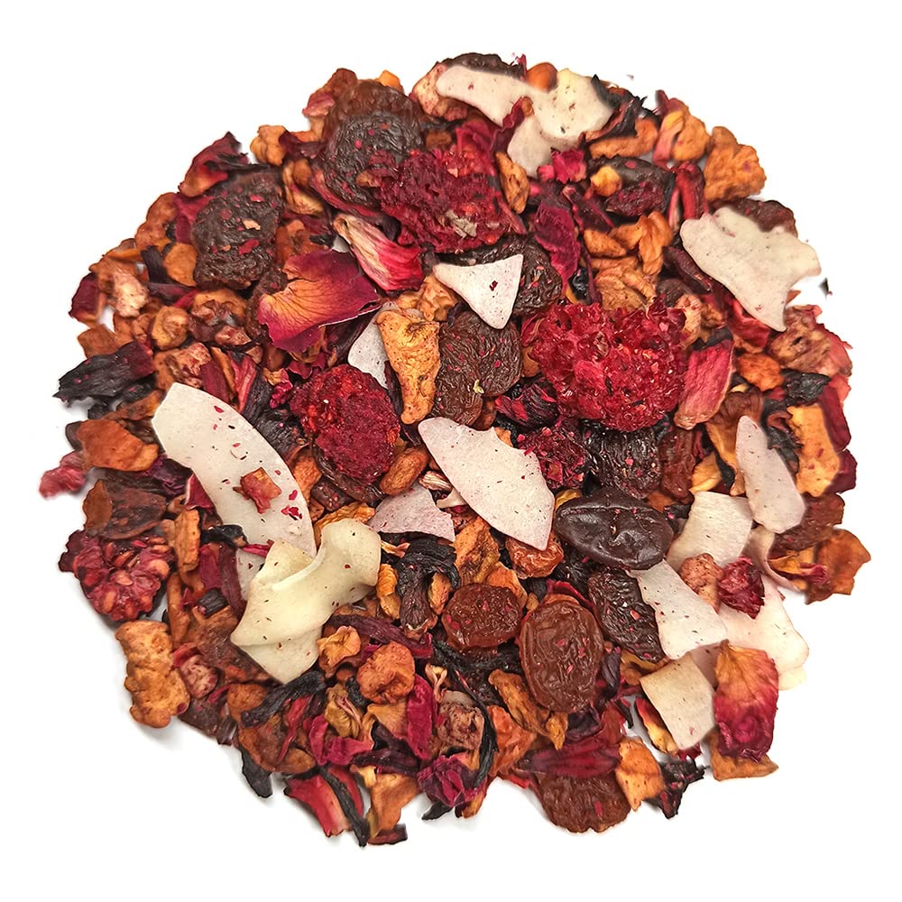 Tee-Express Früchtetee "Himbeer-Kirsch-Kompott" mit frischen Himbeeren und knackigen, prallen Kirschen - loser Tee (1000g)