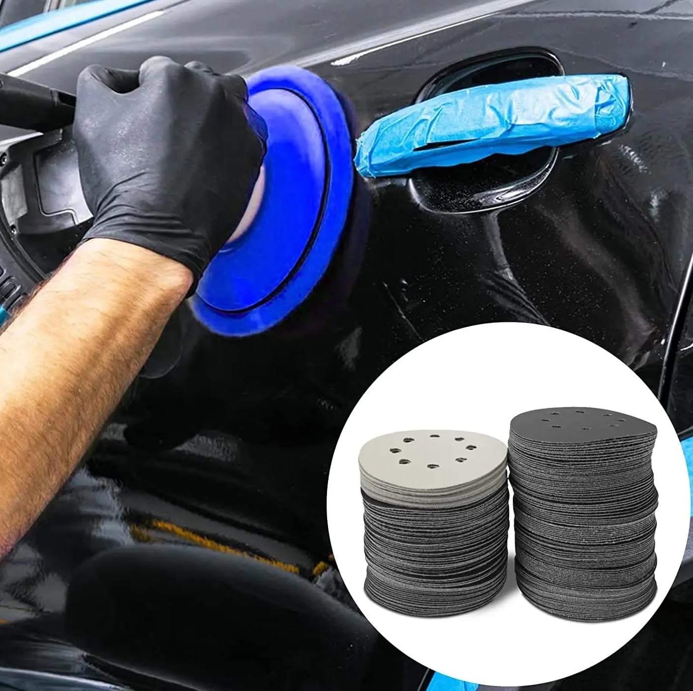 90 Discos De Lijado De 5 Pulgadas, Gancho Y Bucle En Seco Húmedo, Grano 240-3000, Papel Para LIJADORA Orbital De 8 Agujeros, Papel De Lija Flocado Para Coche De 125mm