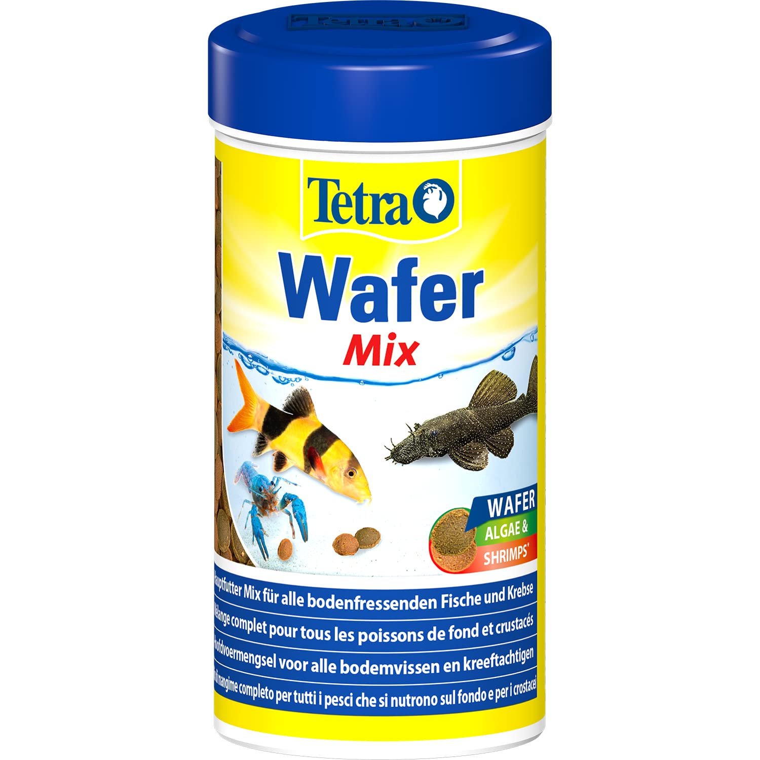 Tetra Wafer Mix, Alimento para Todos los Peces de Suelo (p.e. bagres) y crustáceos para un crecimiento sano y una mayor resistencia, lata de 250 ml
