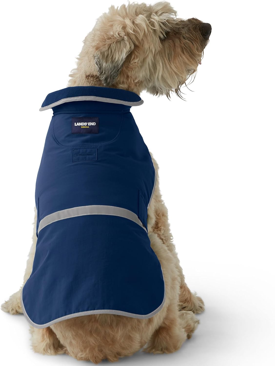 Lands' End Dog Solid Squall Jacket Deep Sea Navy No