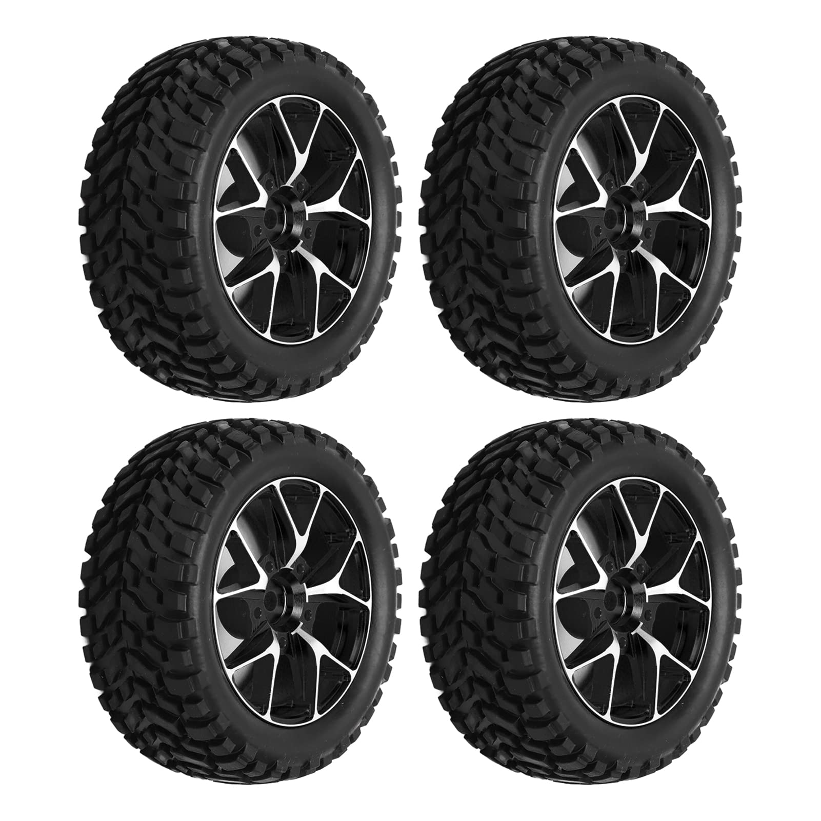RC Autoreifen, 4 St¨¹ck RC Rallye-Reifen -Starke Aluminiumlegierung Felgen Gummireifen Zubeh?r f¨¹r 1/10 Platte Sportwagen(Schwarz),Zubeh?r f¨¹r Modellautos