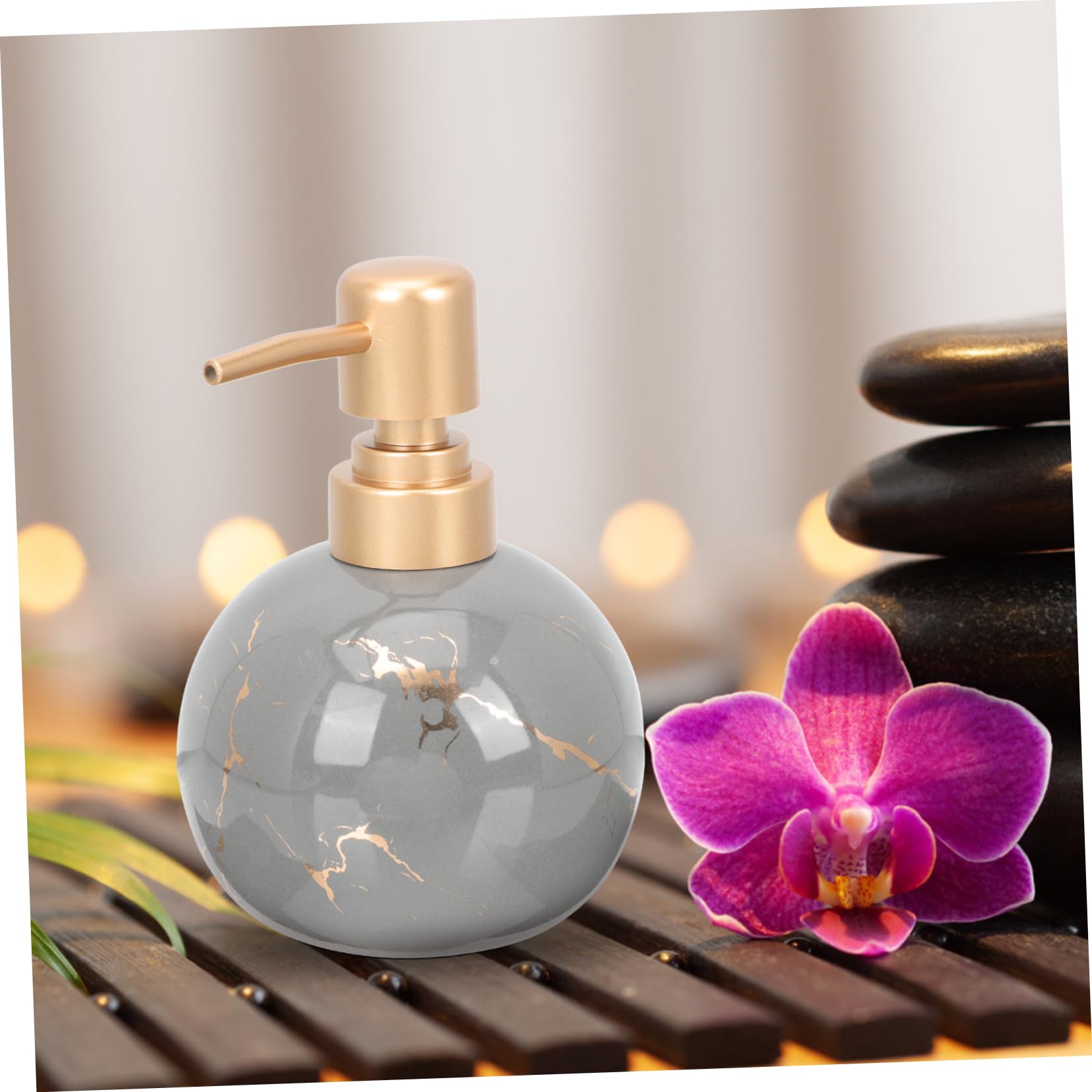 SOLUSTRE Ceramic Hand Soap Bottle Soap Dispenser Wall Mount Shower Gel Storage Bottle