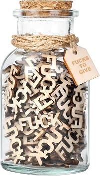 Birthday Gag Gifts for Women Men Adults Her Him, Jar of Wooden Cutout Letter Piece 5oz - White Elephant Gifts for Friend Coworker Funny Presents Ideas for Christmas Valentines Anniversary Retirement