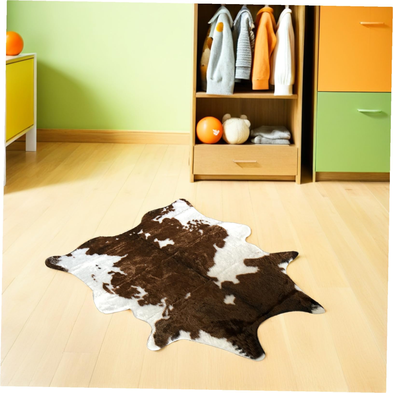 POPETPOP Tappeto Soffice Effetto Mucca in Materiale Confortevole, Lavabile e Riutilizzabile, Dimensioni 110X84 CM, Adatto per Soggiorno e Decorazione Casa