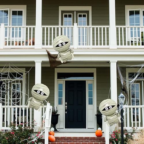 Miniatura 6 de Globos de momia de 30 pulgadas, globos de aluminio de momia de Halloween para decoraciones de fiesta de cumpleaños de Halloween, 5 unidades