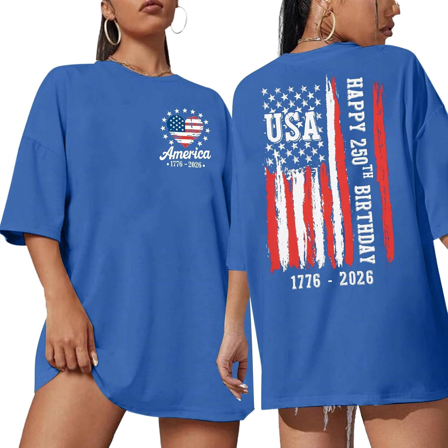 American Flag T Shirt Women USA Star Stripes Fourth July Tee Shirts Casual America Flag Print Crewneck Tee Tops