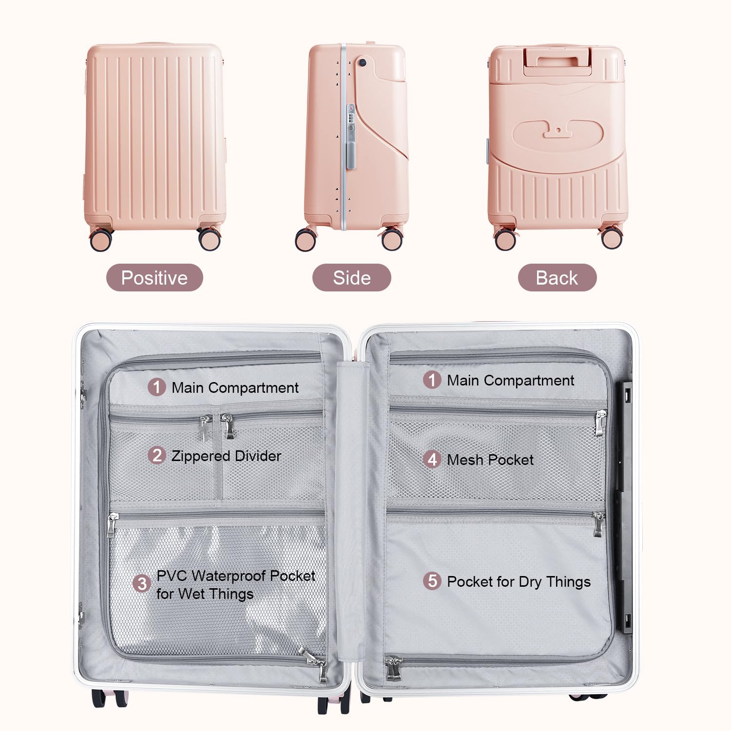 MRPLUM Ride On Bagagli con Sedile,pink