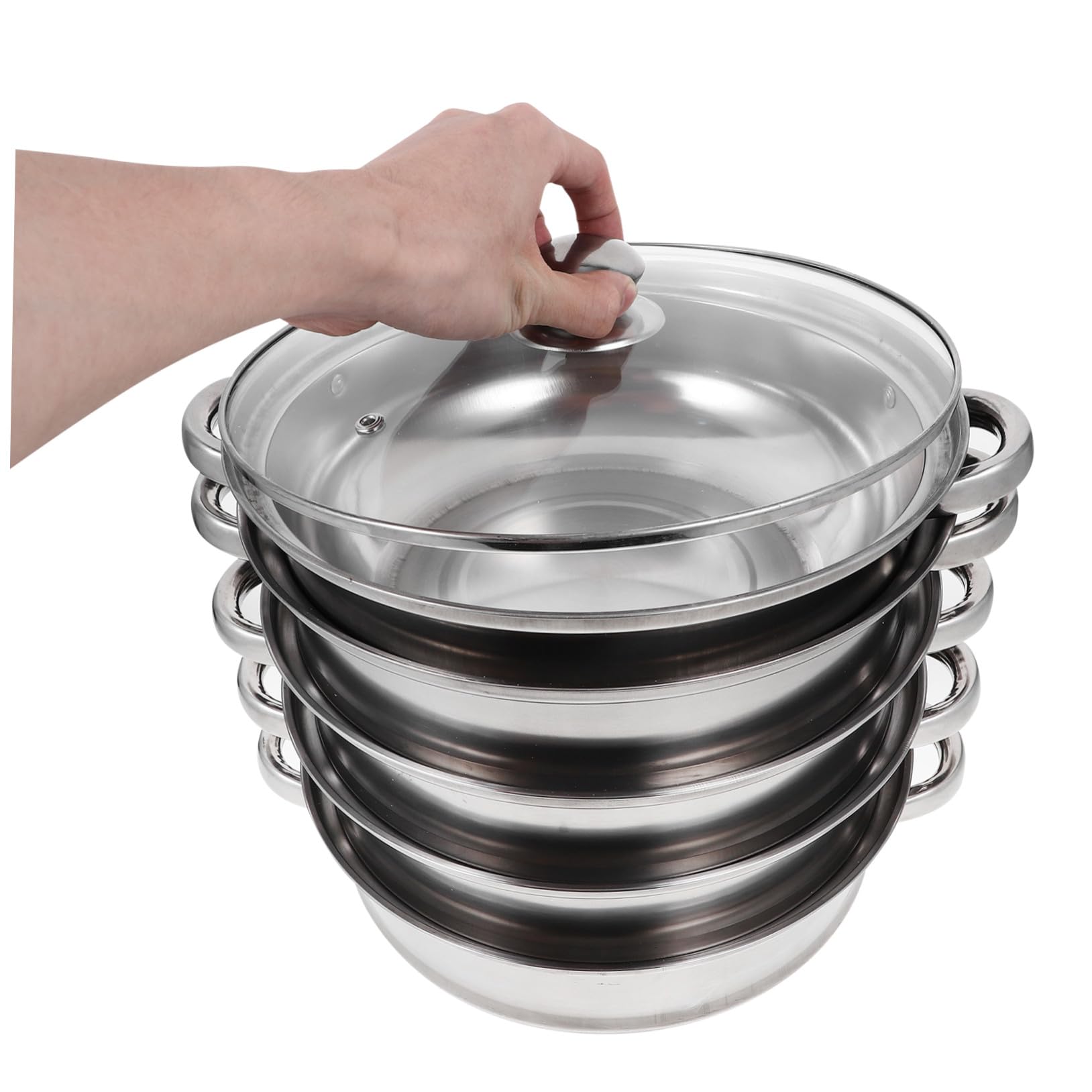 Pentola Vaporiera in Acciaio Resistente a Più Strati Pentola per Zuppa Pratica e Robusta Multifunzione per Cottura a Vapore e Zuppe Facile da Pulire e Maneggiare Adatta per Uso