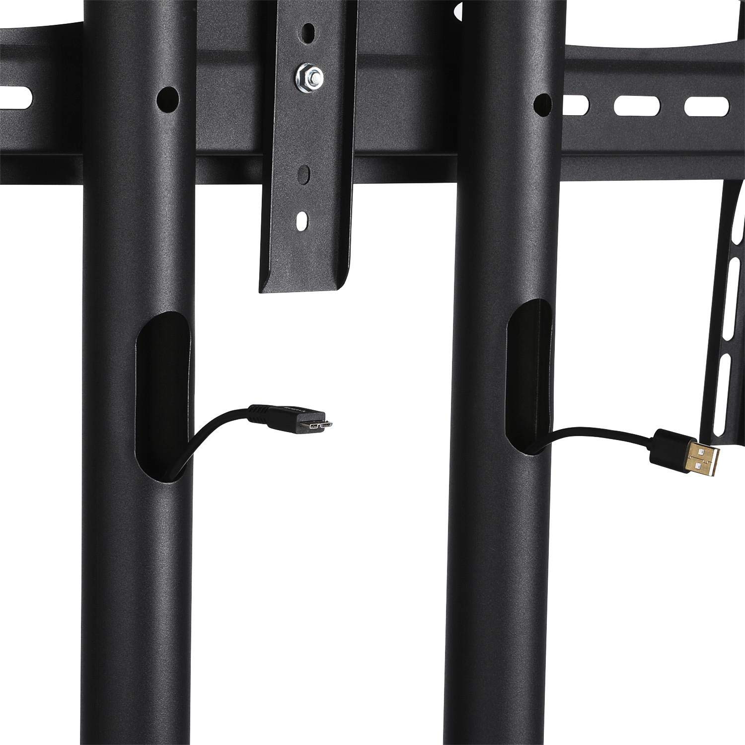 Yaheetech Mobile TV Stand on Wheels with 3Tier Shelves, Height