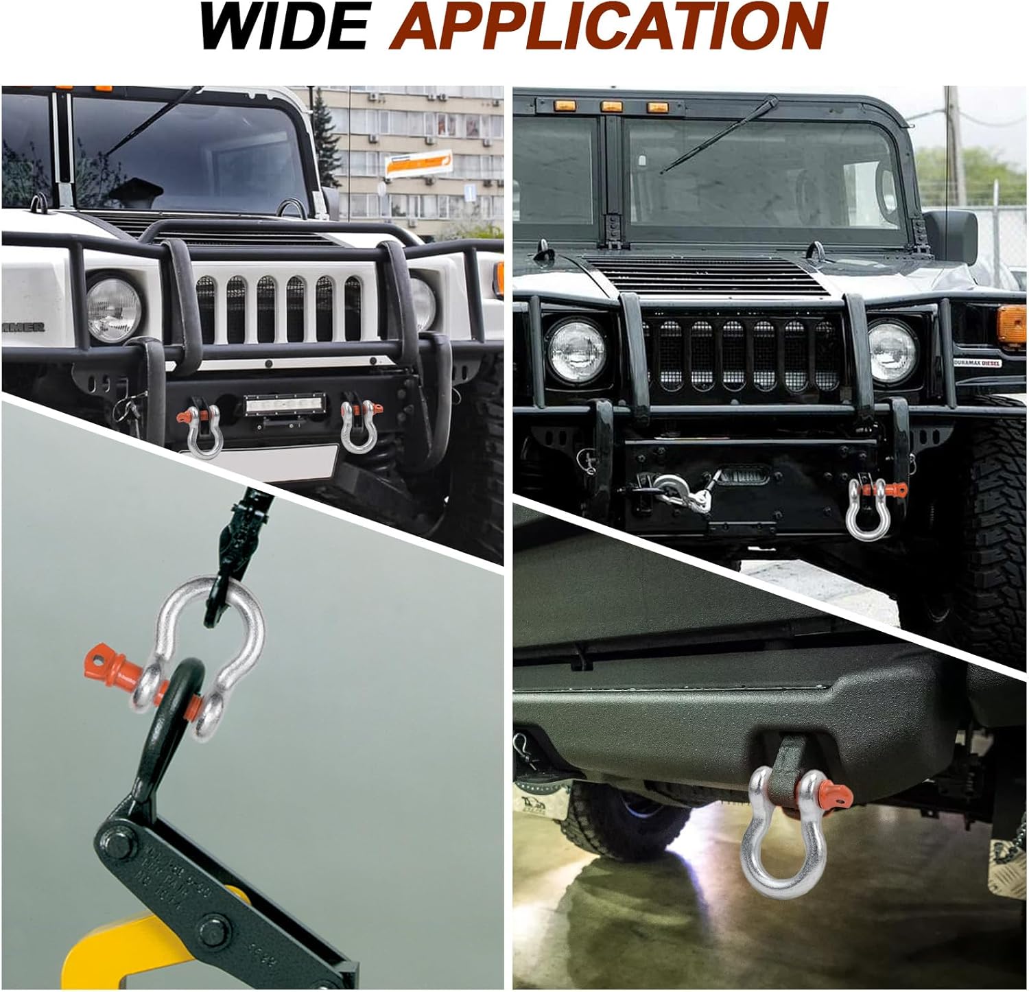 Leero 1" D Ring Shackles, 8.5 tons (17,000 Lbs) Working Load Limit, Clevis Shackle with 1-1/8" Alloy Screw Pin, Heavy Duty Shackles for Towing, Terrain Vehicle, Jeep, Trailer, Orange (1 Pack)