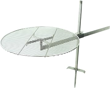 Saucer X Campfire Grill | Premium Stainless Steel Campfire Grill | Portable Outdoor Cooking Gear for Camping and Backyard | 24" Cooking Grate | Self Pounding Stake | Made in the USA
