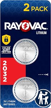 Rayovac Lithium Coin Cell Batteries Size 2032 3V, 2 Pack