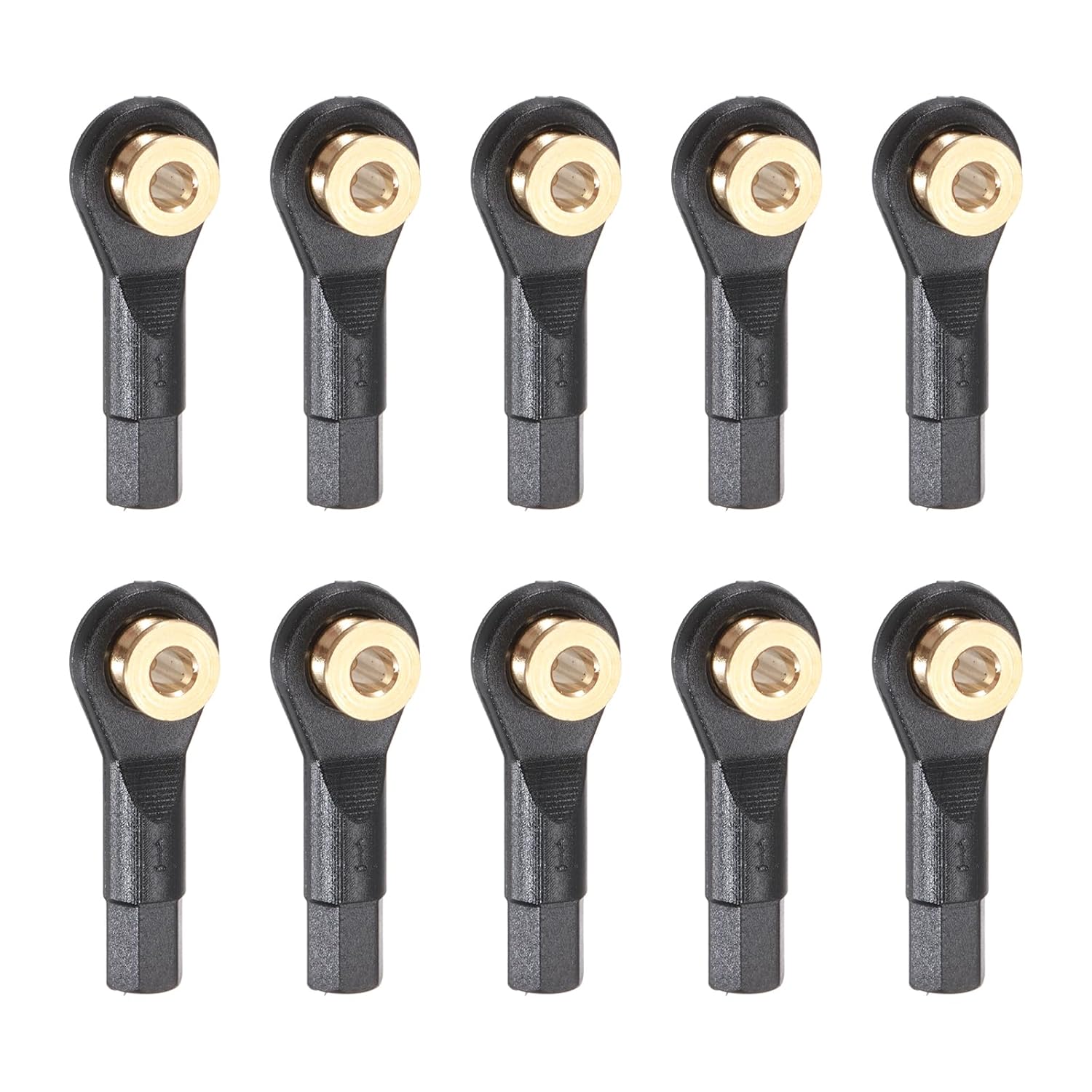 MECCANIXITY M3xL30mm 3mm Center Hole RC Plastic Tied Rod Ends Link Ball Joint Head Kit Ball Head Link Joint with Shim Steering Linkage Upgrade Accessories for RC Crawler Car Pack of 10, Black