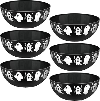 Funtery 6 Pcs Halloween Candy Bowl Trick or Treat Candy Serving Bowls