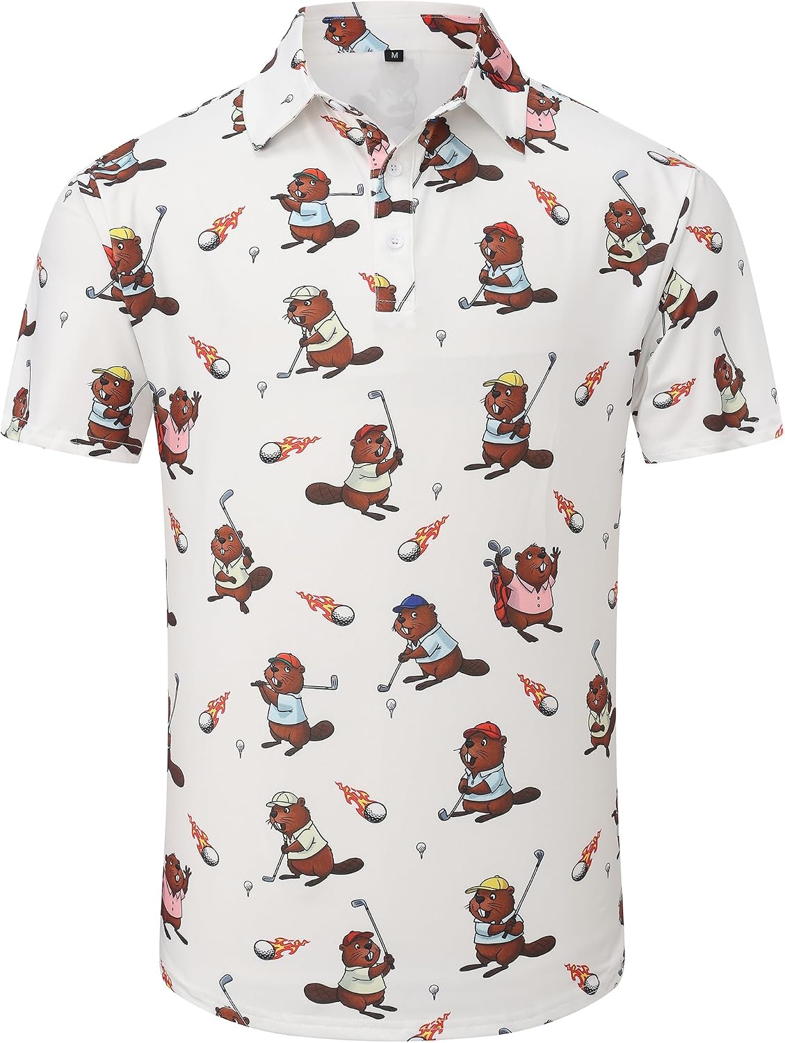 Mens Golf Polo Shirts Short Sleeve Funny Golf Shirts for Men Crazy Polo Shirts Fun Golf Polos
