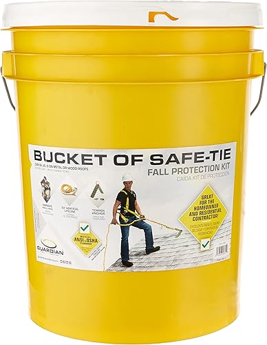 Miniatura 2 de Guardian 00815 BOS-T50 - Cubo de seguridad de 5 galones, conjunto de línea de vida vertical de 50 pies, anclaje reutilizable de 5 temperaturas, kit