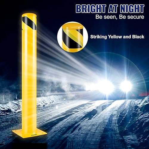 Miniatura 5 de VEVOR Bolardo de seguridad, poste de bolardo de altura de 36 pulgadas, poste de bolardo de seguridad de tubería de acero de 4.5 pulgadas